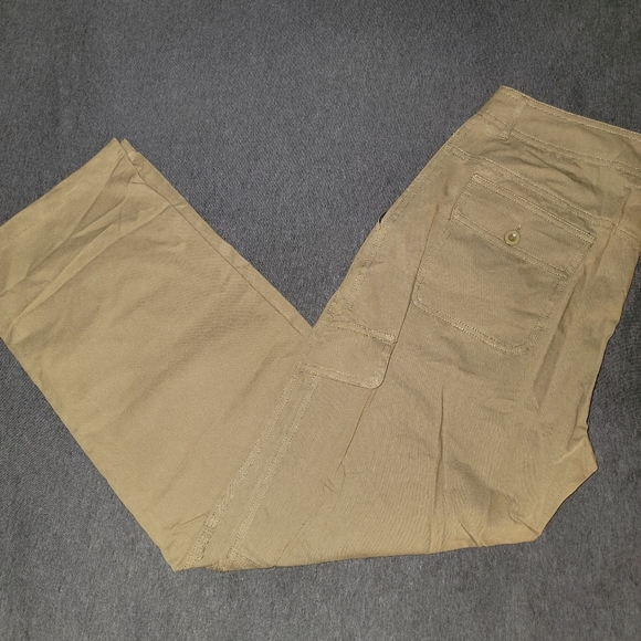 Boot Cut Button Cargo Pants - XL - Khaki Green - Picture 11 of 11